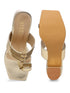 GNIST Gold Kolhapuri Ethnic Block Heel